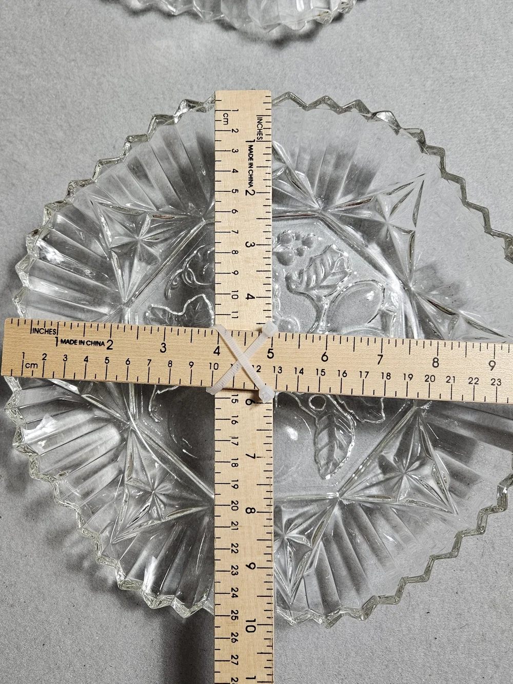 Vintage Clear Pressed Glass Fruit Plates